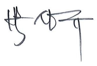 (사)전남여수산학융합원 원장 정강 사인